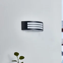 Lindby utendørs vegglampe Vimal, E27, 32 cm, svart, aluminium| Vegglamper Utendørs