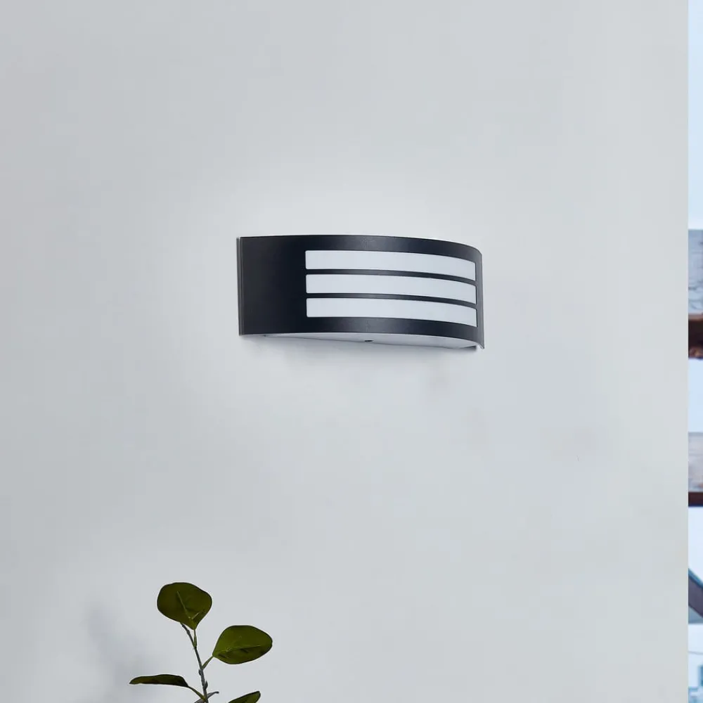 Lindby utendørs vegglampe Vimal, E27, 32 cm, svart, aluminium| Vegglamper Utendørs