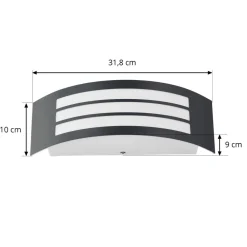 Lindby utendørs vegglampe Vimal, E27, 32 cm, svart, aluminium| Vegglamper Utendørs