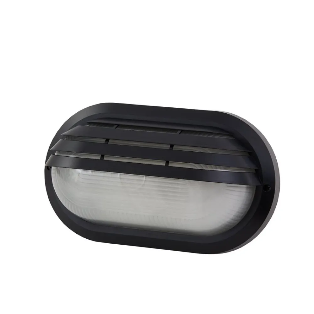 Lindby utendørs vegglampe Adita, svart, ABS, høyde 16,3 cm Clearance