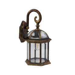 Lindby utendørs vegglampe Adelisa, gull antikk, aluminium, høyde 39 cm| Vegglamper Utendørs