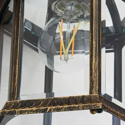 Lindby utendørs vegglampe Adelisa, gull antikk, aluminium, høyde 39 cm| Vegglamper Utendørs