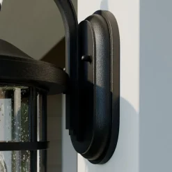 Lindby utendørs vegglampe Ankea, svart, høyde 37 cm, IP23, E27