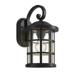 Lindby utendørs vegglampe Ankea, svart, høyde 37 cm, IP23, E27