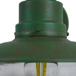 Lindby utendørs vegglampe Celinor, grønn, stål, Ø 15 cm Outlet