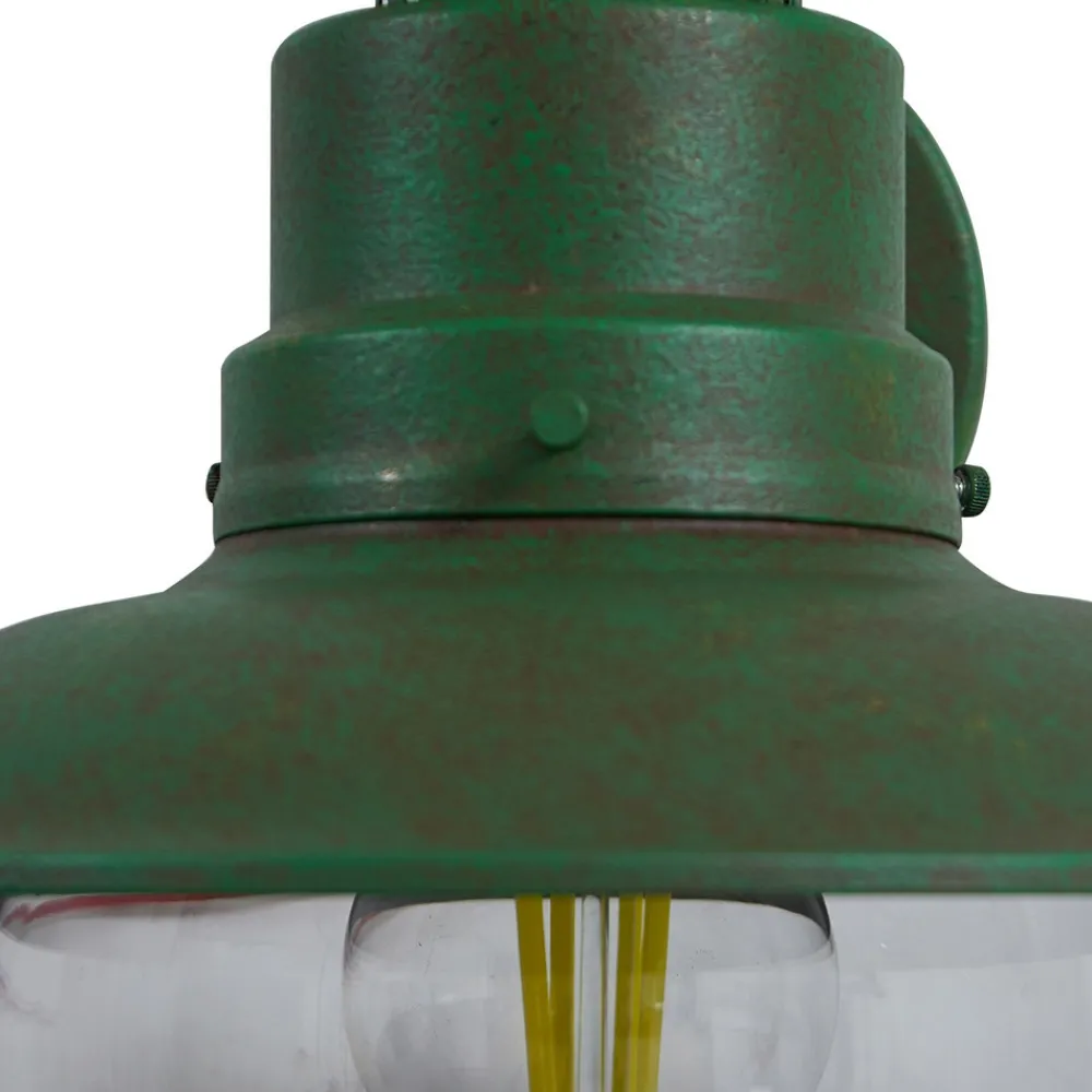 Lindby utendørs vegglampe Celinor, grønn, stål, Ø 15 cm Outlet