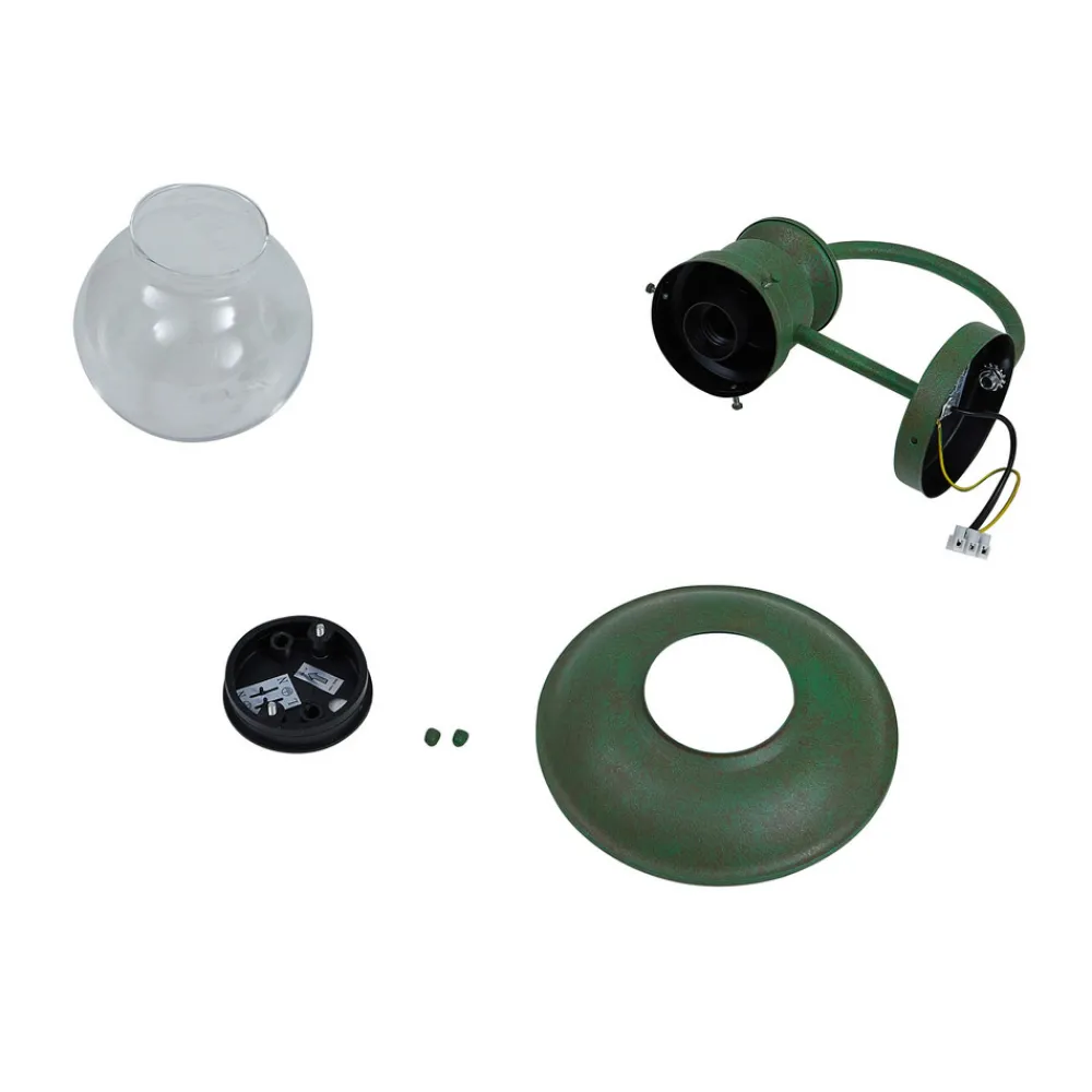 Lindby utendørs vegglampe Celinor, grønn, stål, Ø 15 cm Outlet