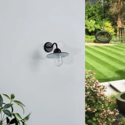 Lindby utendørs vegglampe Filip, rustbrun, 30 cm, E27, IP44 Best