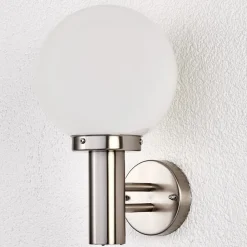 Lindby utendørs vegglampe Nada, stål, glass, 32 cm høy, E27 Online