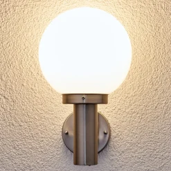 Lindby utendørs vegglampe Nada, stål, glass, 32 cm høy, E27 Online