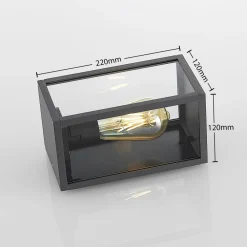 Lindby utendørs vegglampe Filimon, antrasitt, 22 cm, IP44, E27| Terrassebelysning