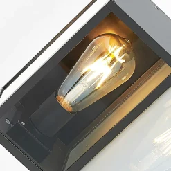 Lindby utendørs vegglampe Filimon, antrasitt, 22 cm, IP44, E27| Terrassebelysning