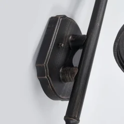 Lindby utendørs vegglampe Daphne, antikk svart, metall, E27| Terrassebelysning|Vegglamper Utendørs