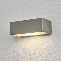 Lindby utendørs vegglampe Leonora, 20 cm, kantet, stål| Vegglamper Utendørs