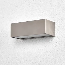 Lindby utendørs vegglampe Leonora, 20 cm, kantet, stål| Vegglamper Utendørs