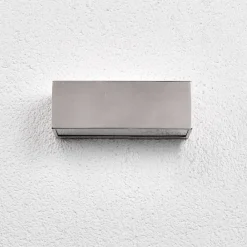 Lindby utendørs vegglampe Leonora, 20 cm, kantet, stål| Vegglamper Utendørs