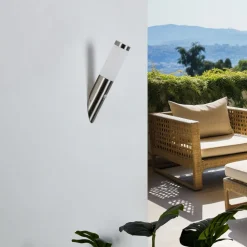 Lindby utendørs vegglampe Statius, grå, stål, sensor| Vegglamper Med Sensor|Utebelysning Med Sensor