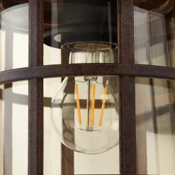 Lindby utendørs vegglampe Ankea, rust/amber, 37 cm, IP23, E27