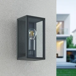 Lindby utendørs vegglampe Peldar, klar, 1 lyskilde, 26 cm, metall Hot