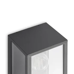 Lindby utendørs vegglampe Peldar, klar, 1 lyskilde, 26 cm, metall Hot