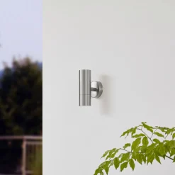 Lindby utendørs vegglampe Hakan, opp/ned, stål, IP44, GU10 Sale