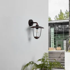 Lindby utendørs vegglampe Satish, kobberfarget, jern, 32 cm| Vegglamper Utendørs