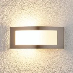 Lindby utendørs vegglampe Raja, 25 cm bred, stål, IP44, E27| Terrassebelysning|Vegglamper Utendørs