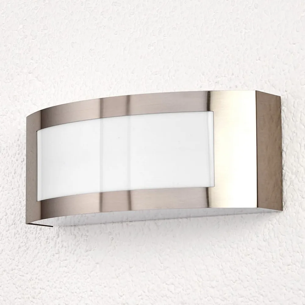 Lindby utendørs vegglampe Raja, 25 cm bred, stål, IP44, E27| Terrassebelysning|Vegglamper Utendørs