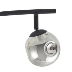 Lindby Valentina taklampe, grå/svart, 4 lyskilder, glass Online