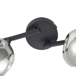 Lindby Valentina taklampe, grå/svart, 4 lyskilder, glass Online