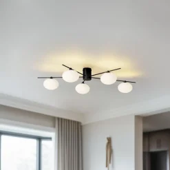 Lindby Valisa taklampe, svart, 5-lamper Online