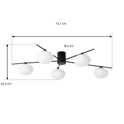 Lindby Valisa taklampe, svart, 5-lamper Online