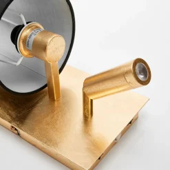 Lindby vegglampe Aiden, 30 cm, svart, gull, LED-leselampe| Vegglamper