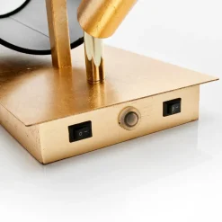 Lindby vegglampe Aiden, 30 cm, svart, gull, LED-leselampe| Vegglamper