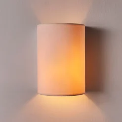 Lindby vegglampe Annalisa, høyde 20 cm, hvit, tekstil Hot