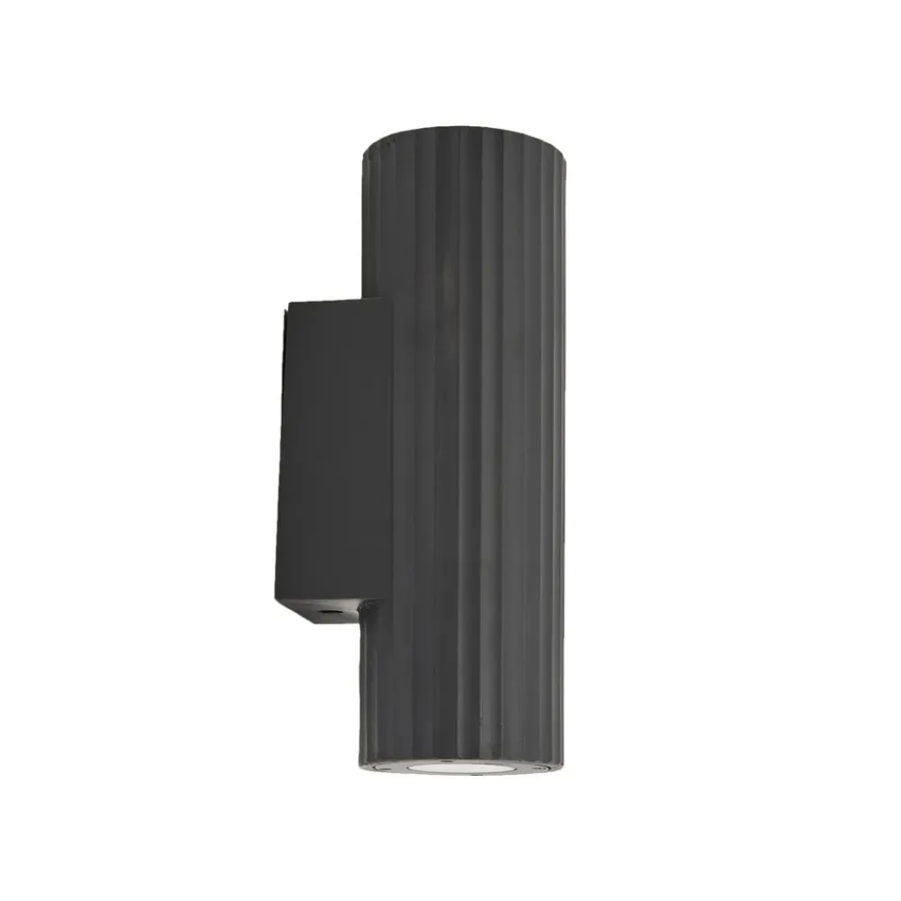 Lindby vegglampe Christa, antrasitt, betong, 25 cm, krusning| Terrassebelysning|Vegglamper Utendørs