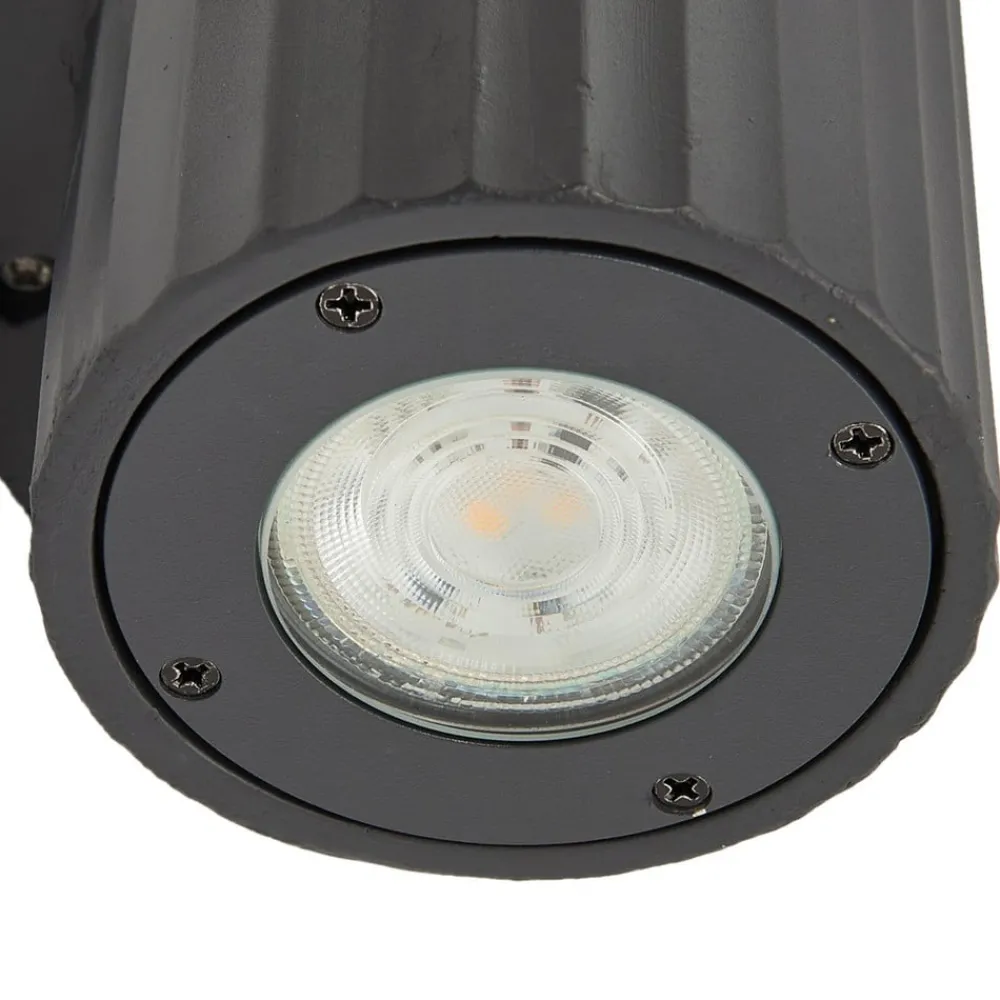 Lindby vegglampe Christa, antrasitt, betong, 25 cm, krusning| Terrassebelysning|Vegglamper Utendørs