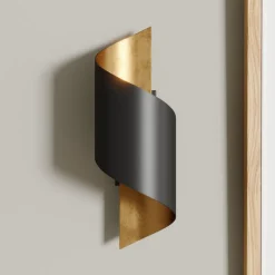 Lindby vegglampe Desirio, sett med 3 stk, svart, gullfarget, G9| Design- Og Hotellbelysning|Vegglamper