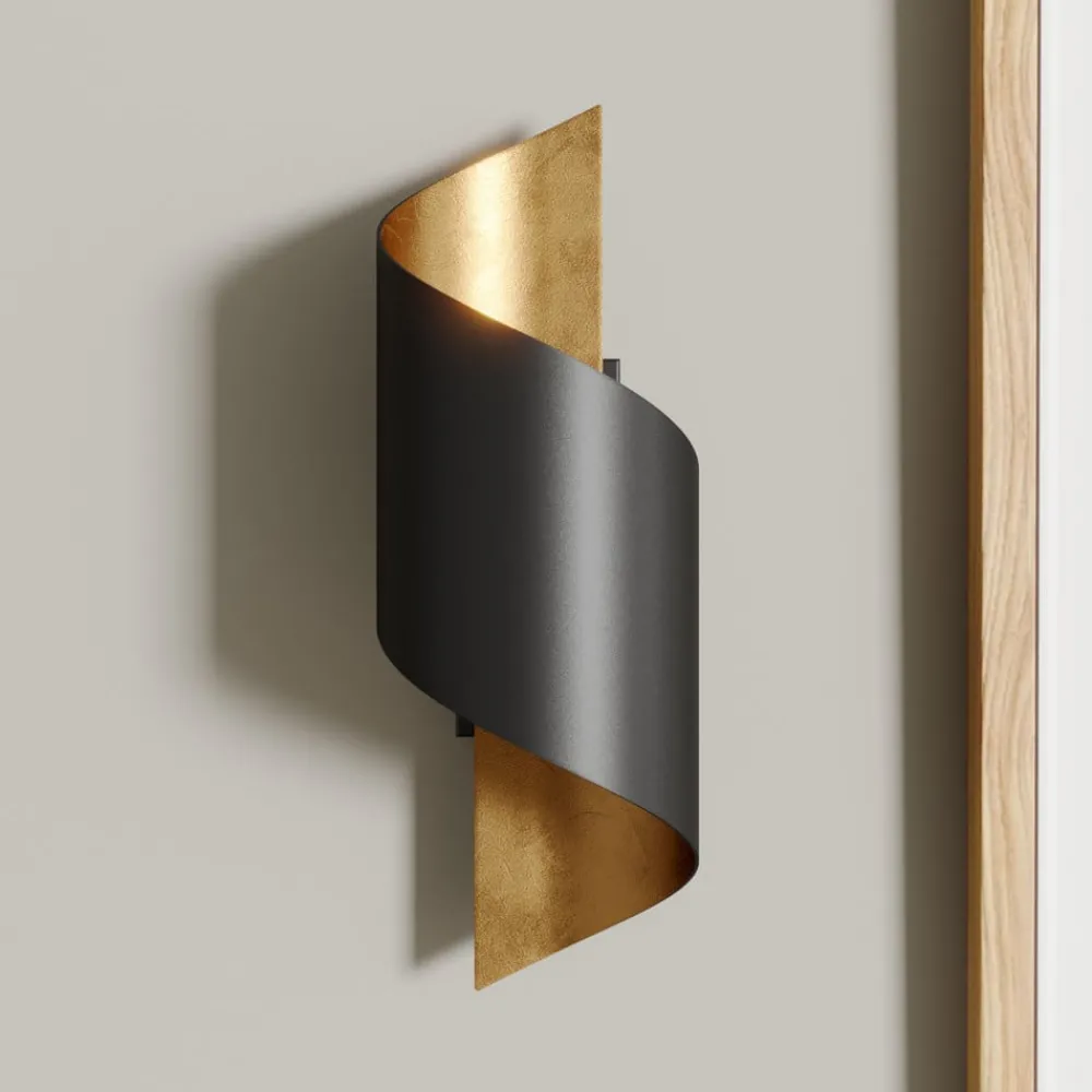 Lindby vegglampe Desirio, sett med 3 stk, svart, gullfarget, G9| Design- Og Hotellbelysning|Vegglamper