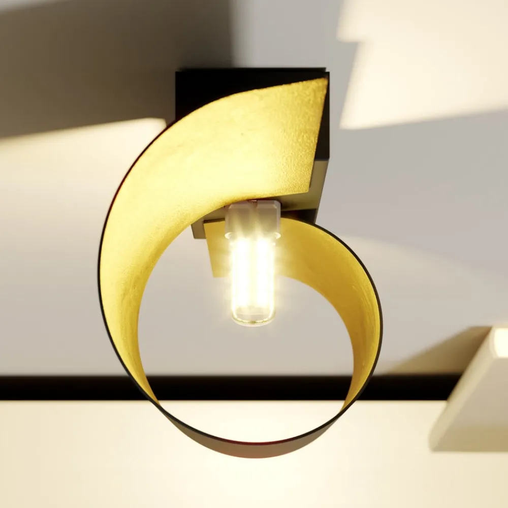 Lindby vegglampe Desirio, sett med 3 stk, svart, gullfarget, G9| Design- Og Hotellbelysning|Vegglamper