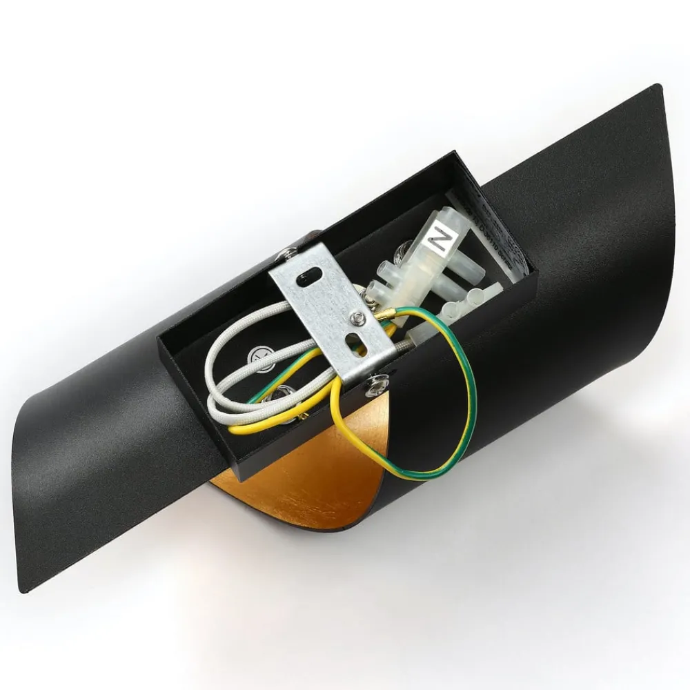 Lindby vegglampe Desirio, sett med 3 stk, svart, gullfarget, G9| Design- Og Hotellbelysning|Vegglamper