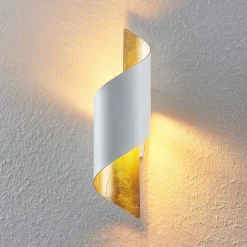 Lindby vegglampe Desirio, hvit/gull, 35 cm, metall