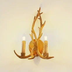 Lindby vegglampe Fibi, brun, gevir, 2 lyskilder, E14 Online