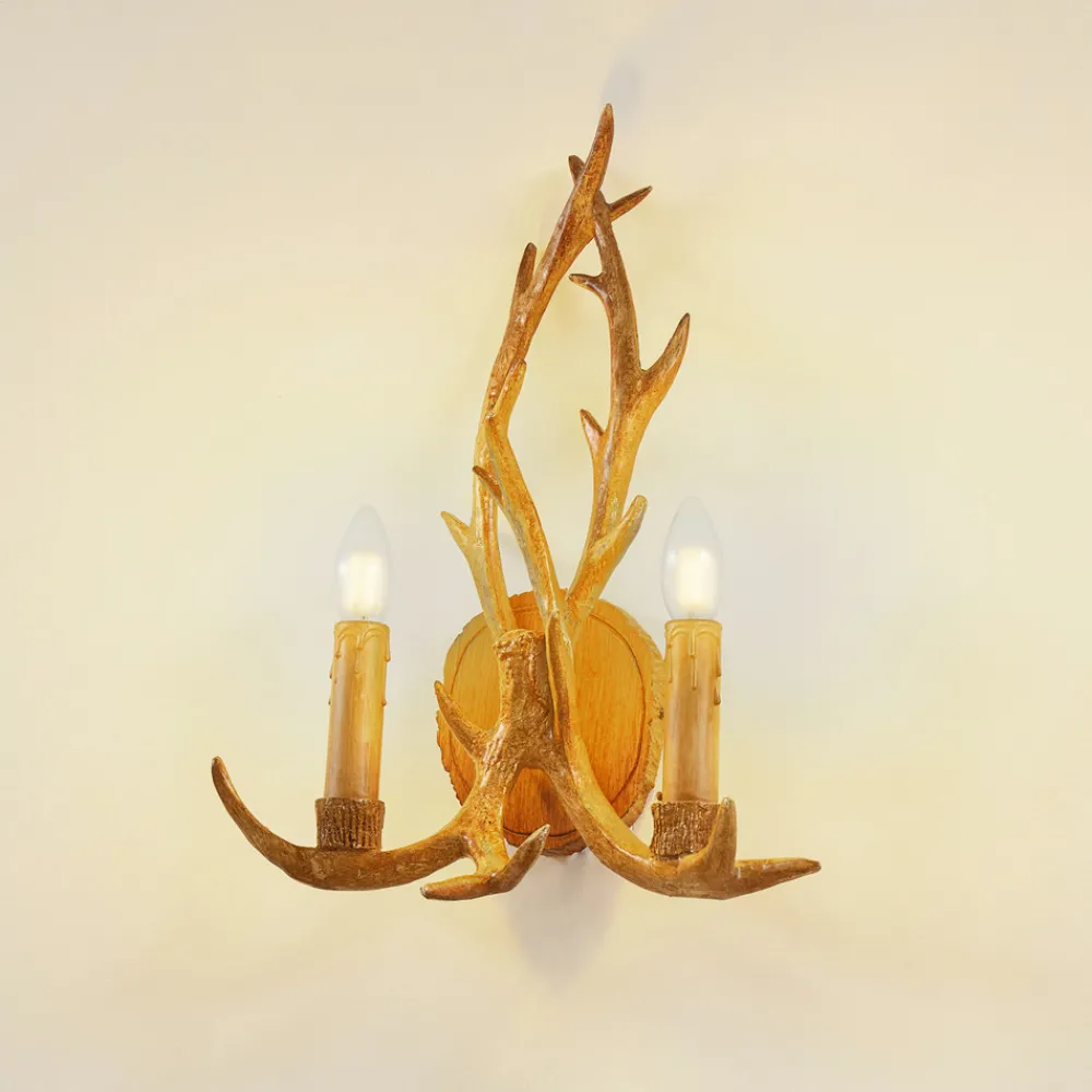 Lindby vegglampe Fibi, brun, gevir, 2 lyskilder, E14 Online