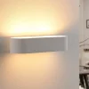 Lindby vegglampe Fioni, hvit, gips, G9, 6,5 cm, lakkerbar Best