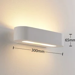 Lindby vegglampe Fioni, hvit, gips, G9, 6,5 cm, lakkerbar Best