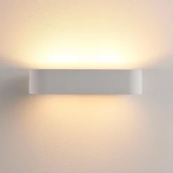 Lindby vegglampe Fioni, hvit, gips, G9, 6,5 cm, lakkerbar Best