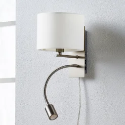 Lindby vegglampe Florens, nikkel, LED-leselampe, 23,5 cm Online