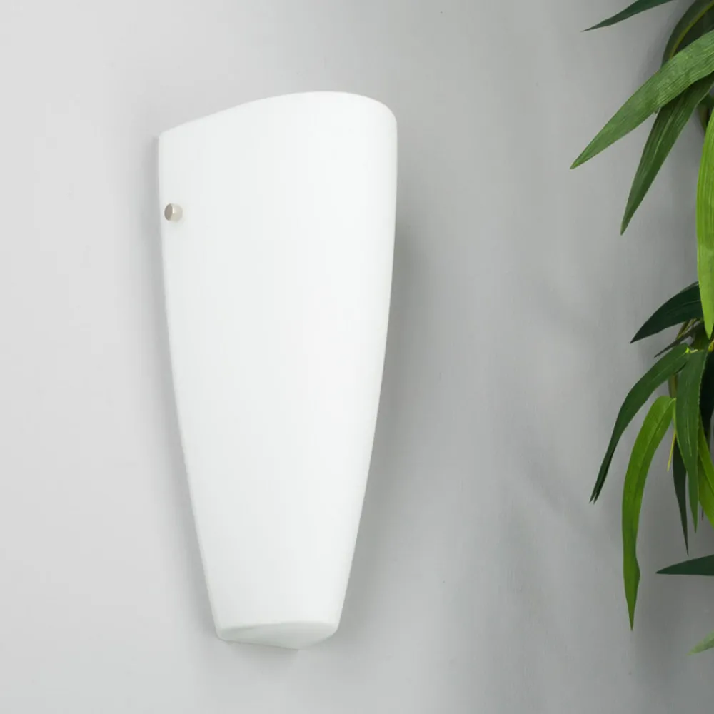 Lindby vegglampe Hermine, hvit, glass, høyde 30 cm, E27 Clearance