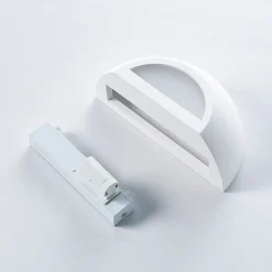 Lindby vegglampe Jimmy, hvit, gips, halvsirkelformet, 24 cm, E14| Design- Og Hotellbelysning